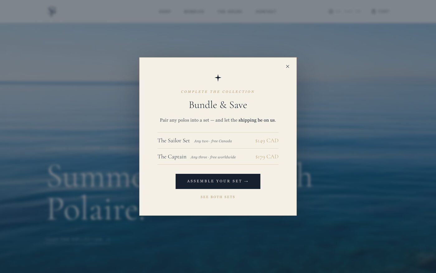 Saint Polaire — menswear brand online shop homepage